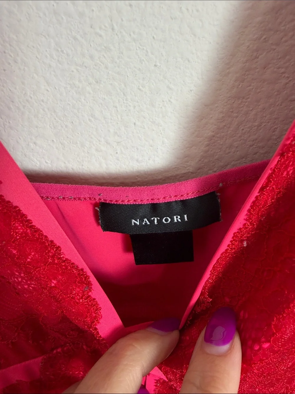 Natori Pink and Red Maxi Nightgown Size L/XL